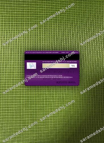 United Kingdom NatWest bank visa classic card photolook back